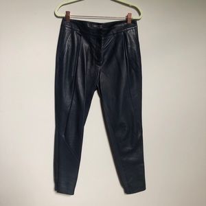 Navy Vince leather pants